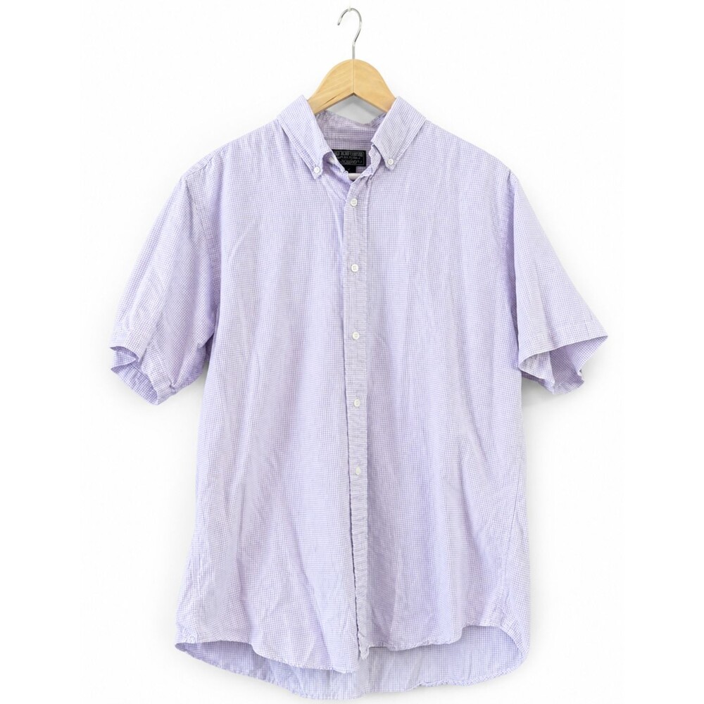 VTG Polo Jeans‎ Co Ralph Lauren Shirt Mens L Lavender Gingham Button Down
